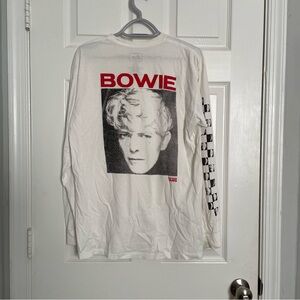 Vans Davis Bowie Graphic Long Sleeve Tee - White and Black